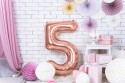 Ballon mylar Chiffre ''5'' - 86cm - or rose