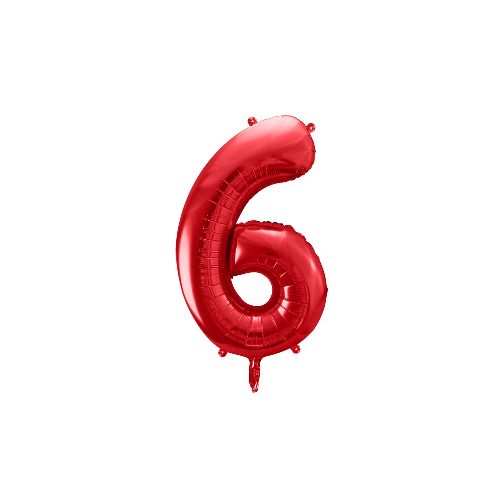 Ballon mylar Chiffre ''6'' - 86cm - rouge