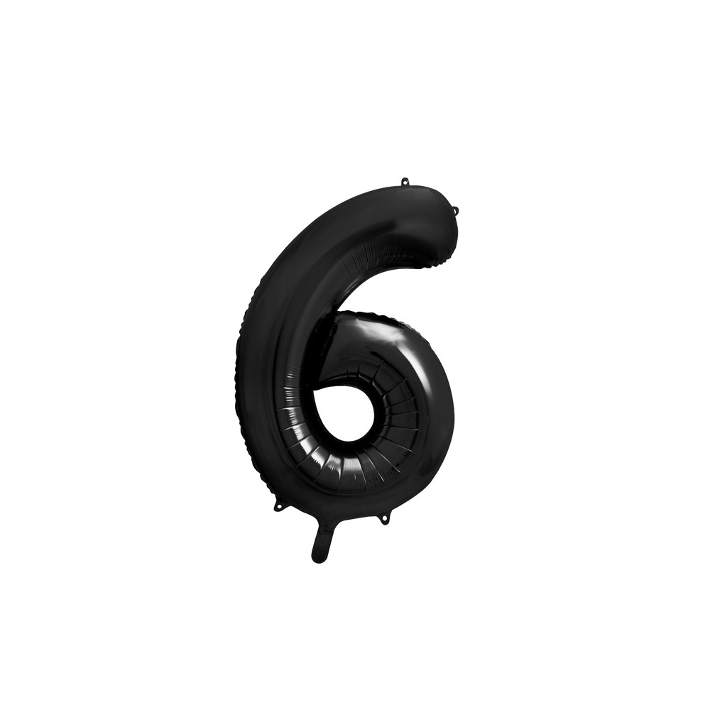Ballon mylar Chiffre ''6'' - 86cm - noir