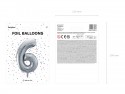 Ballon mylar Chiffre ''6'' - 86cm - argent