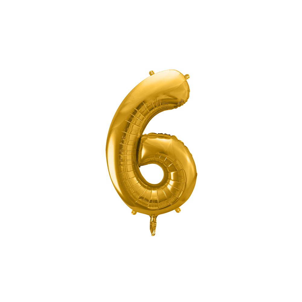 Ballon mylar Chiffre ''6'' - 86cm - or