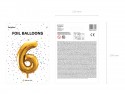 Ballon mylar Chiffre ''6'' - 86cm - or