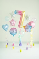 Ballon mylar chiffre ''7'' - 86 cm - arc -en -ciel pastel