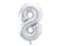 Ballon mylar Chiffre ''8'' - 86cm - argent