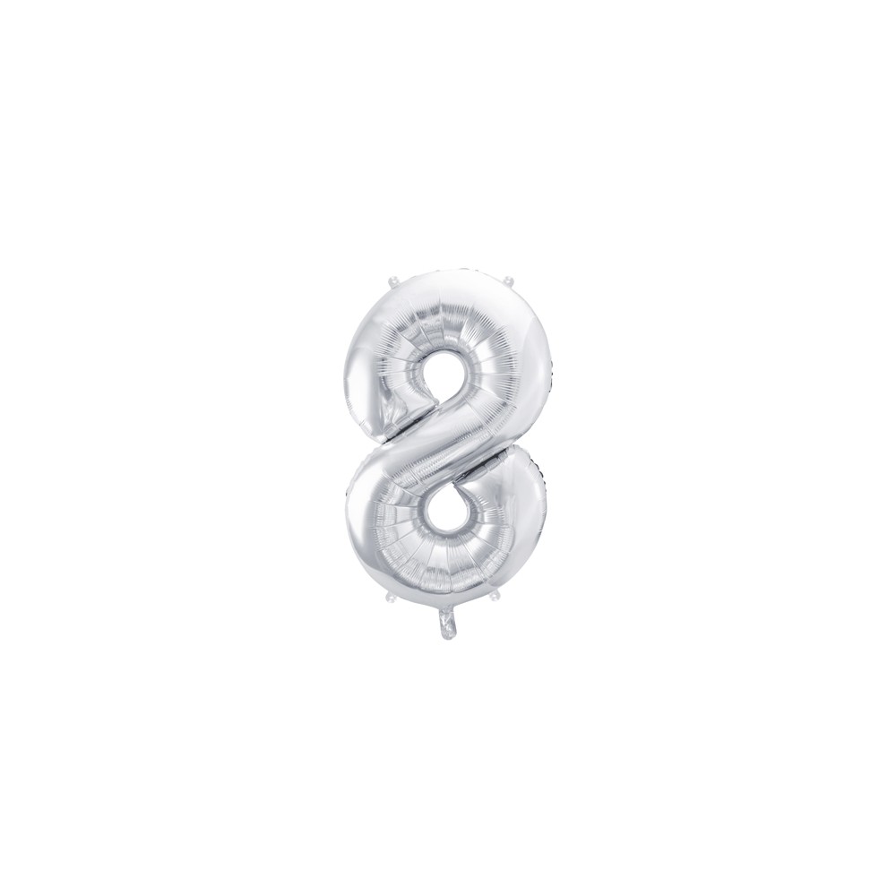 Ballon mylar Chiffre ''8'' - 86cm - argent