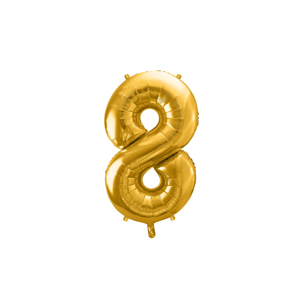Ballon mylar Chiffre ''8'' - 86cm - or