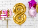 Ballon mylar Chiffre ''8'' - 86cm - or