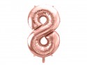 Ballon mylar Chiffre ''8'' - 86cm - or rose