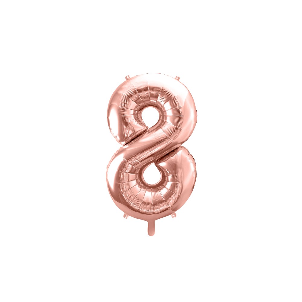 Ballon mylar Chiffre ''8'' - 86cm - or rose