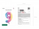 Ballon mylar chiffre ''9'' - 86 cm - arc -en -ciel pastel