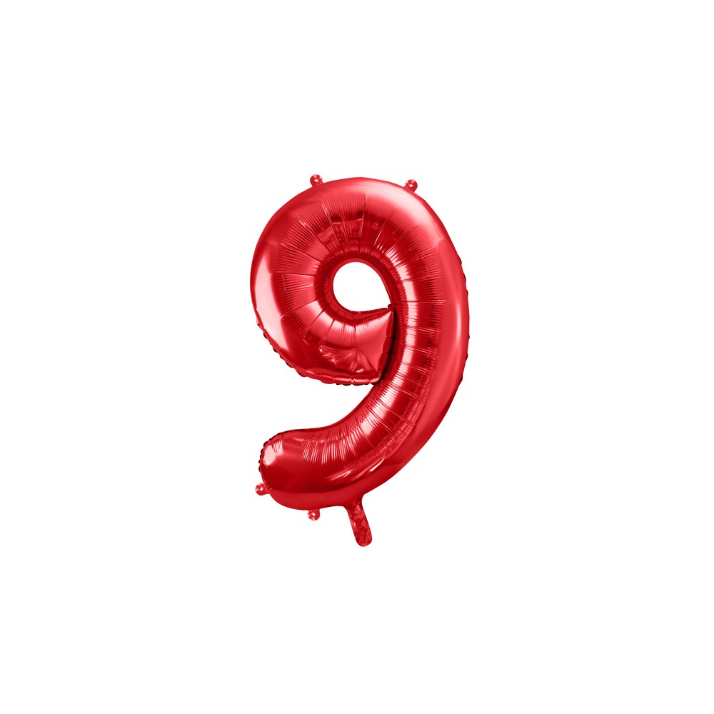 Ballon mylar Chiffre ''9'' - 86cm - rouge