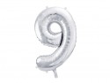 Ballon mylar Chiffre ''9'' - 86cm - argent