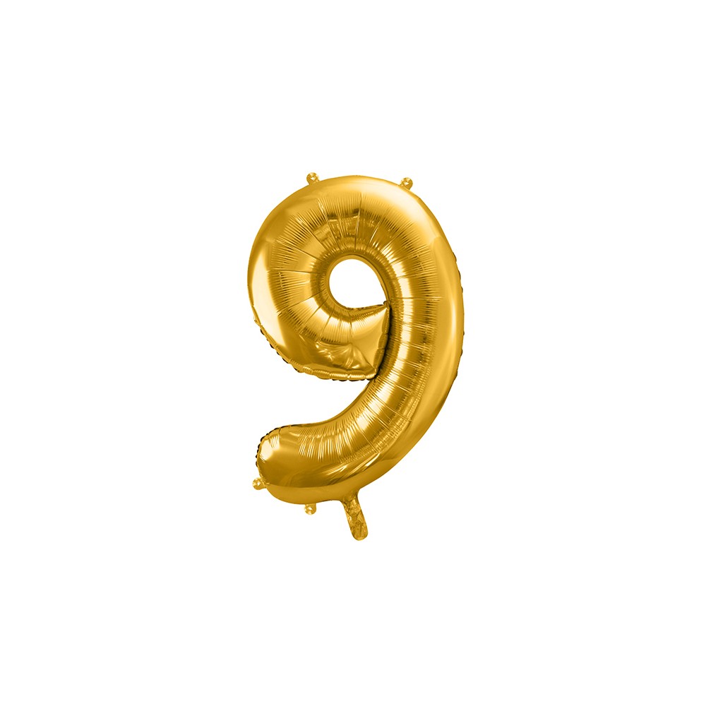 Ballon mylar Chiffre ''9'' - 86cm - or
