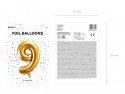 Ballon mylar Chiffre ''9'' - 86cm - or