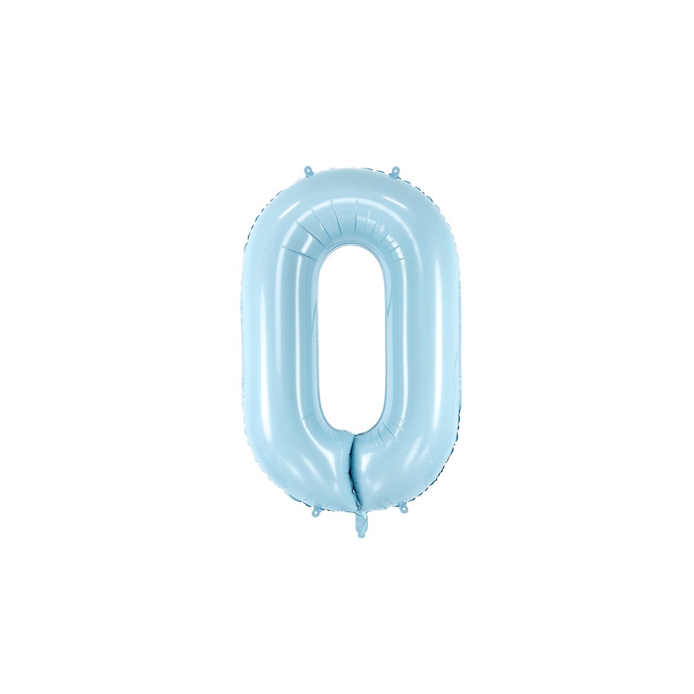 Ballon mylar Chiffre ''0'' - 86cm - bleu clair