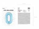 Ballon mylar Chiffre ''0'' - 86cm - bleu clair