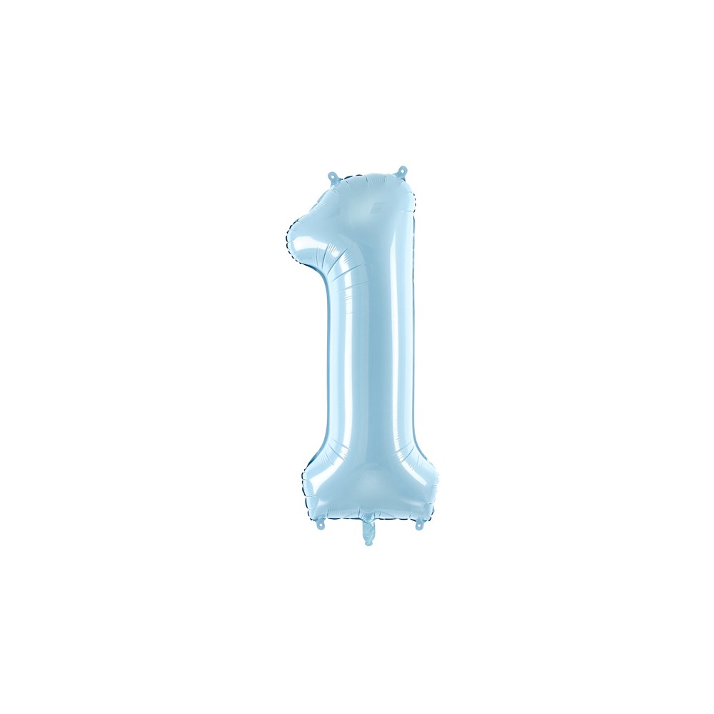 Ballon mylar Chiffre ''1'' - 86cm - bleu clair