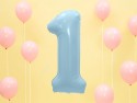 Ballon mylar Chiffre ''1'' - 86cm - bleu clair