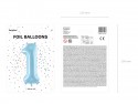 Ballon mylar Chiffre ''1'' - 86cm - bleu clair