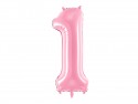 Ballon mylar Chiffre ''1'' - 86cm - rose