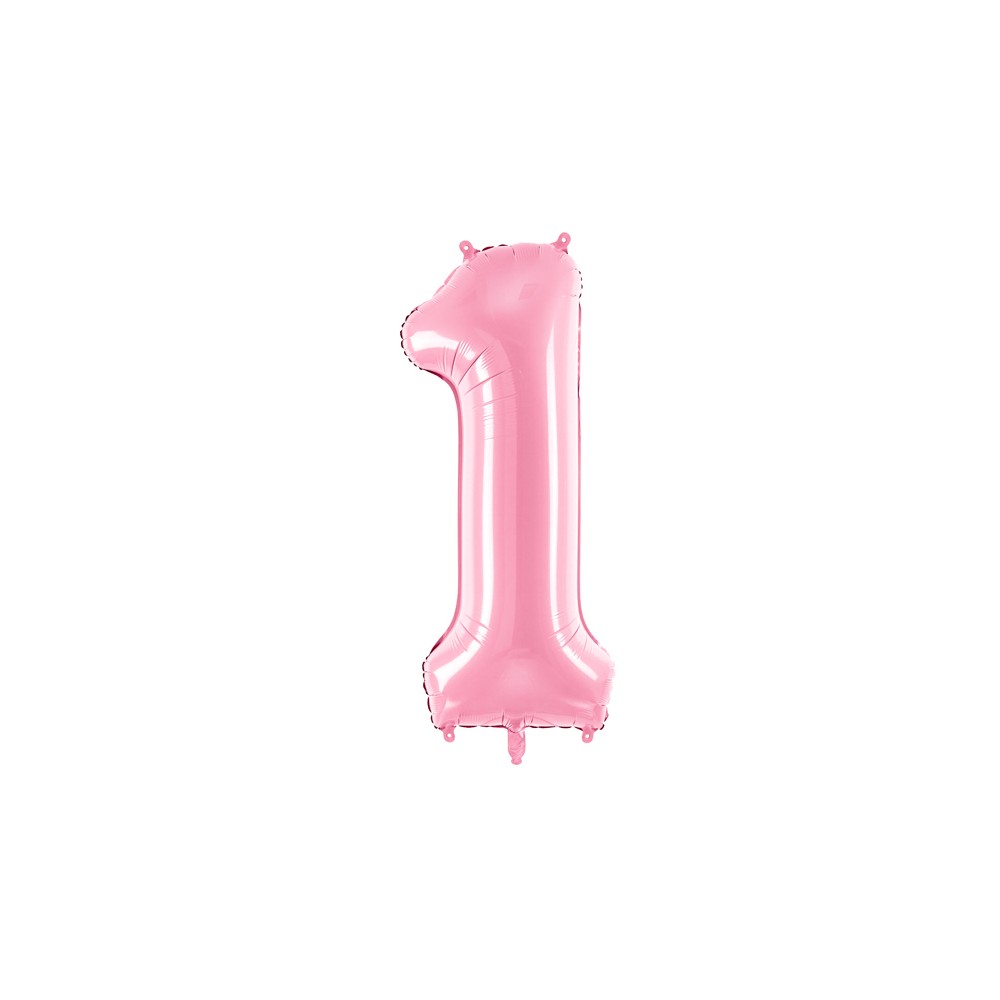 Ballon mylar Chiffre ''1'' - 86cm - rose