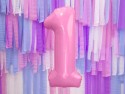 Ballon mylar Chiffre ''1'' - 86cm - rose