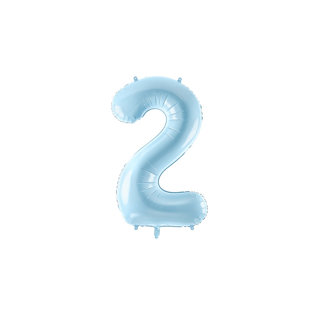 Ballon mylar Chiffre ''2'' - 86cm - bleu clair
