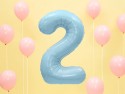 Ballon mylar Chiffre ''2'' - 86cm - bleu clair