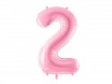 Ballon mylar Chiffre ''2'' - 86cm - rose