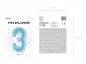 Ballon mylar Chiffre ''3'' - 86cm - bleu clair