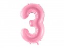 Ballon mylar Chiffre ''3'' - 86cm - rose