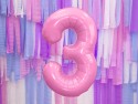 Ballon mylar Chiffre ''3'' - 86cm - rose
