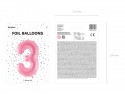 Ballon mylar Chiffre ''3'' - 86cm - rose