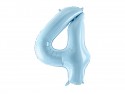 Ballon mylar Chiffre ''4'' - 86cm - bleu clair