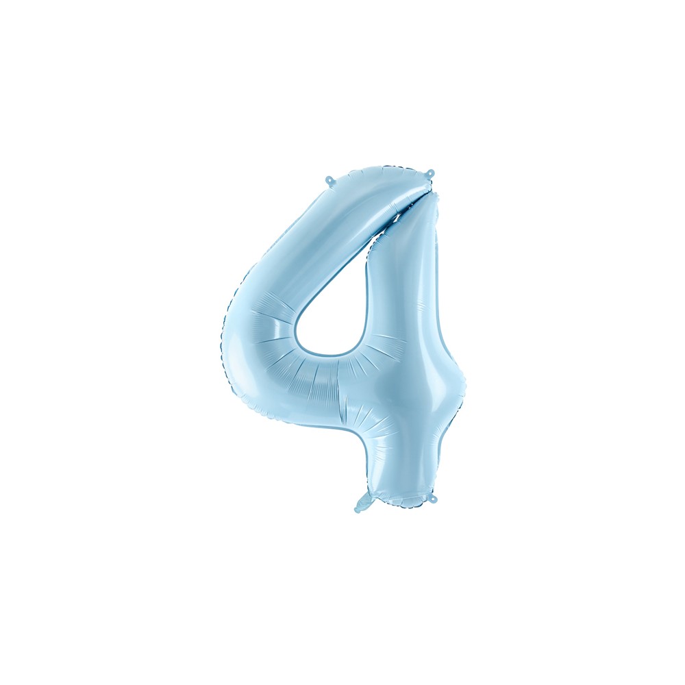 Ballon mylar Chiffre ''4'' - 86cm - bleu clair