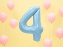 Ballon mylar Chiffre ''4'' - 86cm - bleu clair