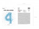 Ballon mylar Chiffre ''4'' - 86cm - bleu clair