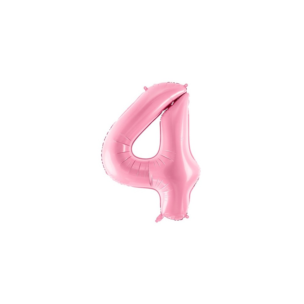 Ballon mylar Chiffre ''4'' - 86cm - rose