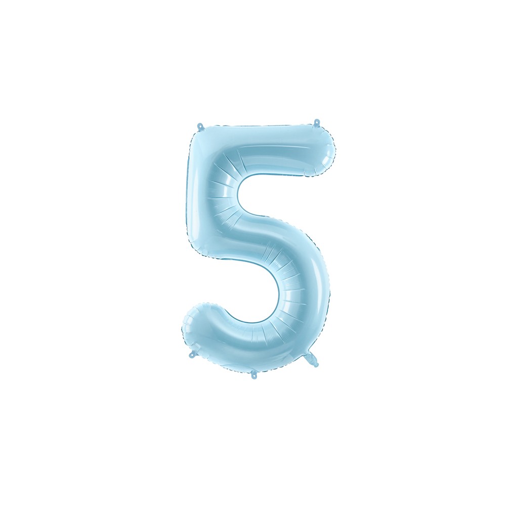 Ballon mylar Chiffre ''5'' - 86cm - bleu clair