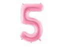 Ballon mylar Chiffre ''5'' - 86cm - rose
