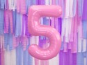 Ballon mylar Chiffre ''5'' - 86cm - rose