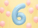 Ballon mylar Chiffre ''6'' - 86cm - bleu clair