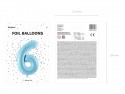 Ballon mylar Chiffre ''6'' - 86cm - bleu clair