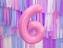 Ballon mylar Chiffre ''6'' - 86cm - rose