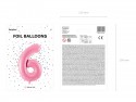 Ballon mylar Chiffre ''6'' - 86cm - rose