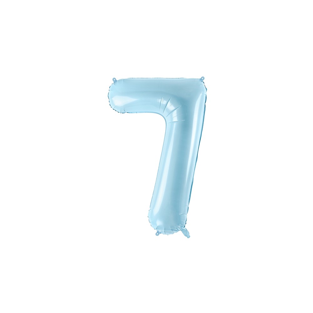 Ballon mylar Chiffre ''7'' - 86cm - bleu clair