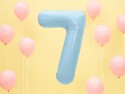 Ballon mylar Chiffre ''7'' - 86cm - bleu clair