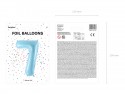 Ballon mylar Chiffre ''7'' - 86cm - bleu clair