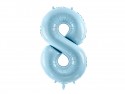 Ballon mylar Chiffre ''8'' - 86cm - bleu clair