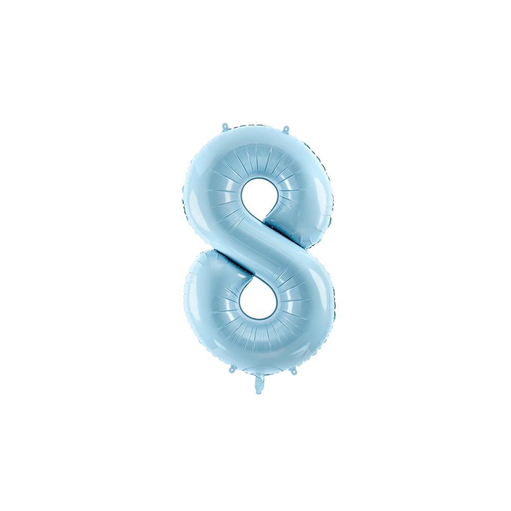 Ballon mylar Chiffre ''8'' - 86cm - bleu clair